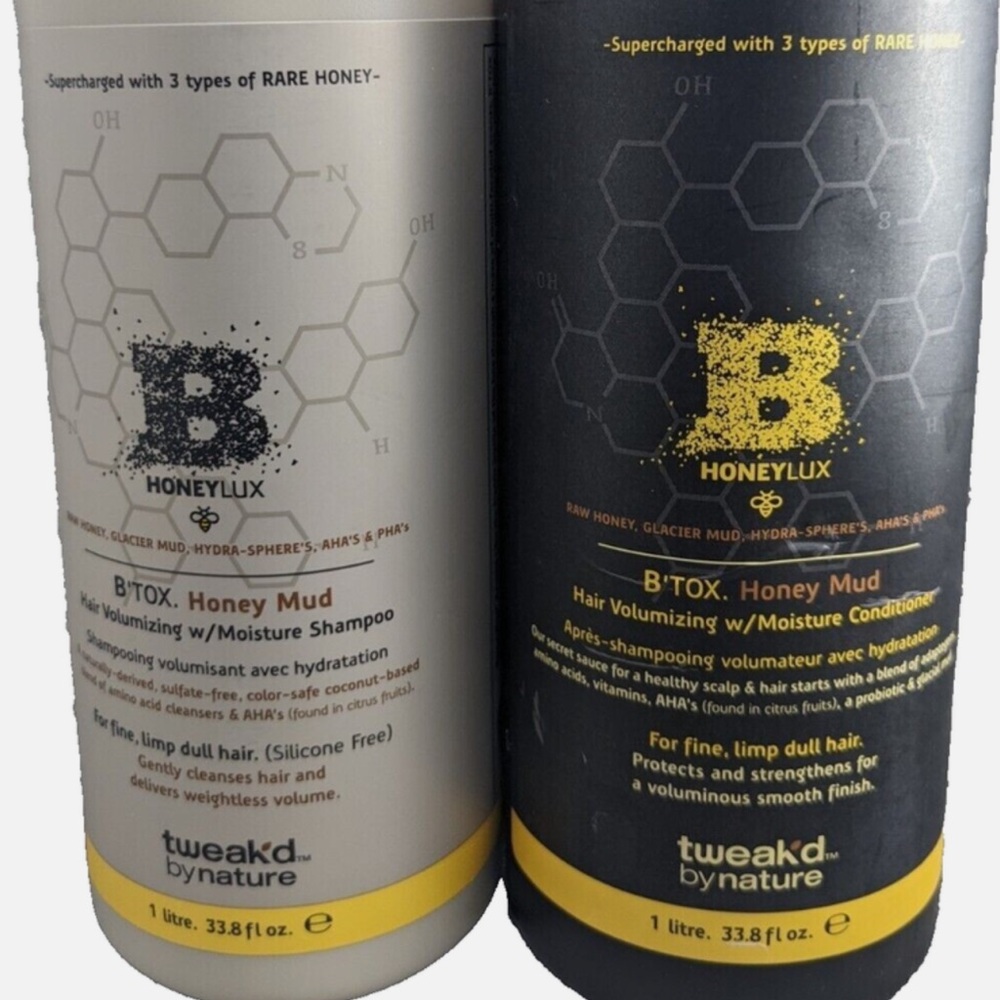 NEW! SEALED Tweak’d by Nature HoneyLux B'Tox Honey Mud Shampoo & Conditioner Set